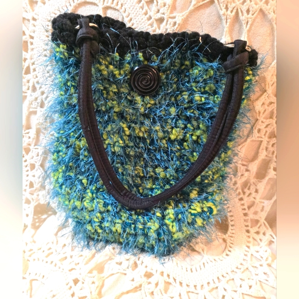 Hand crochet hang bag, womens purse,  womens bag